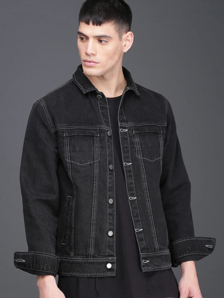 WROGN Full Sleeve Solid Men Denim Jacket - Buy WROGN Full Sleeve Solid Men Denim  Jacket Online at Best Prices in India | Flipkart.com