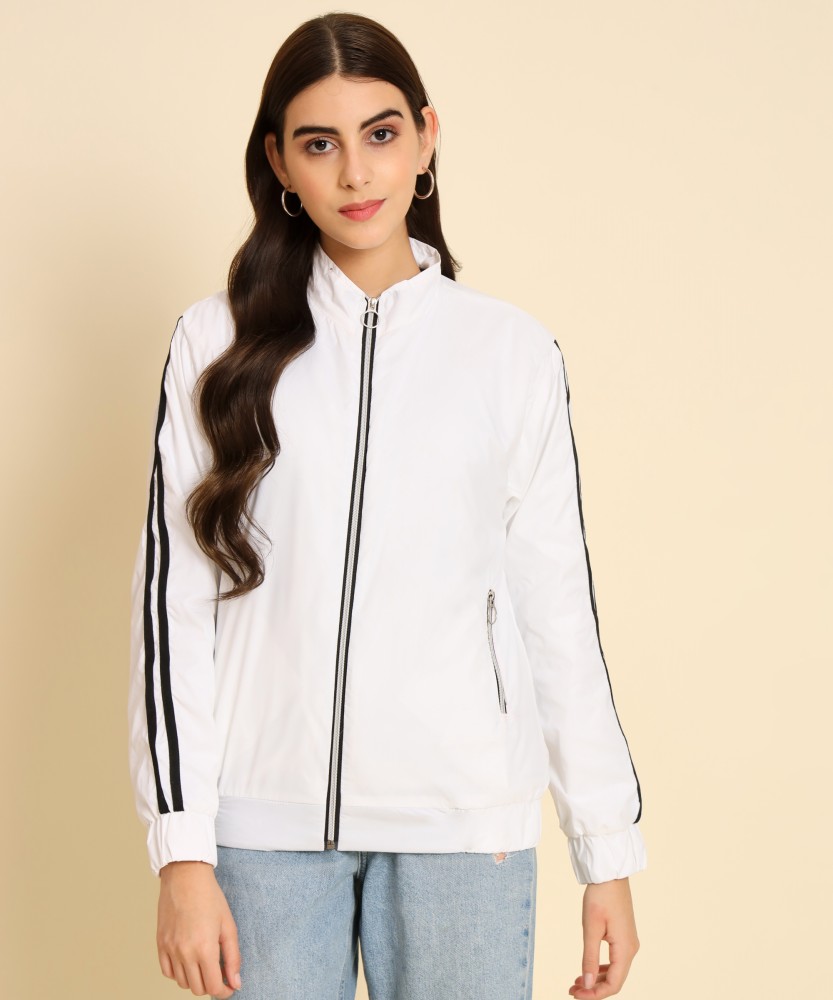 Buy WHITE ZIPPER CROPPED JACKET for Women Online in India