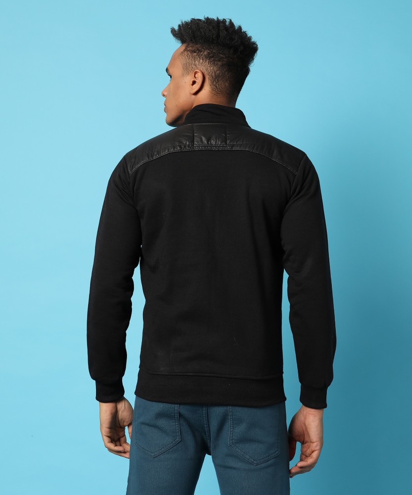 Buy Campus Sutra Men Black Solid Varsity Jacket - Jackets for Men 2056288