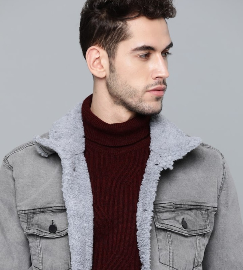 Full Sleeve Mens Ice Wash Denim Jacket With Fur at Rs 1699 in