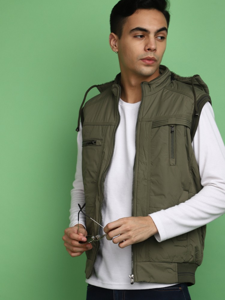 Army green hot sale sleeveless jacket