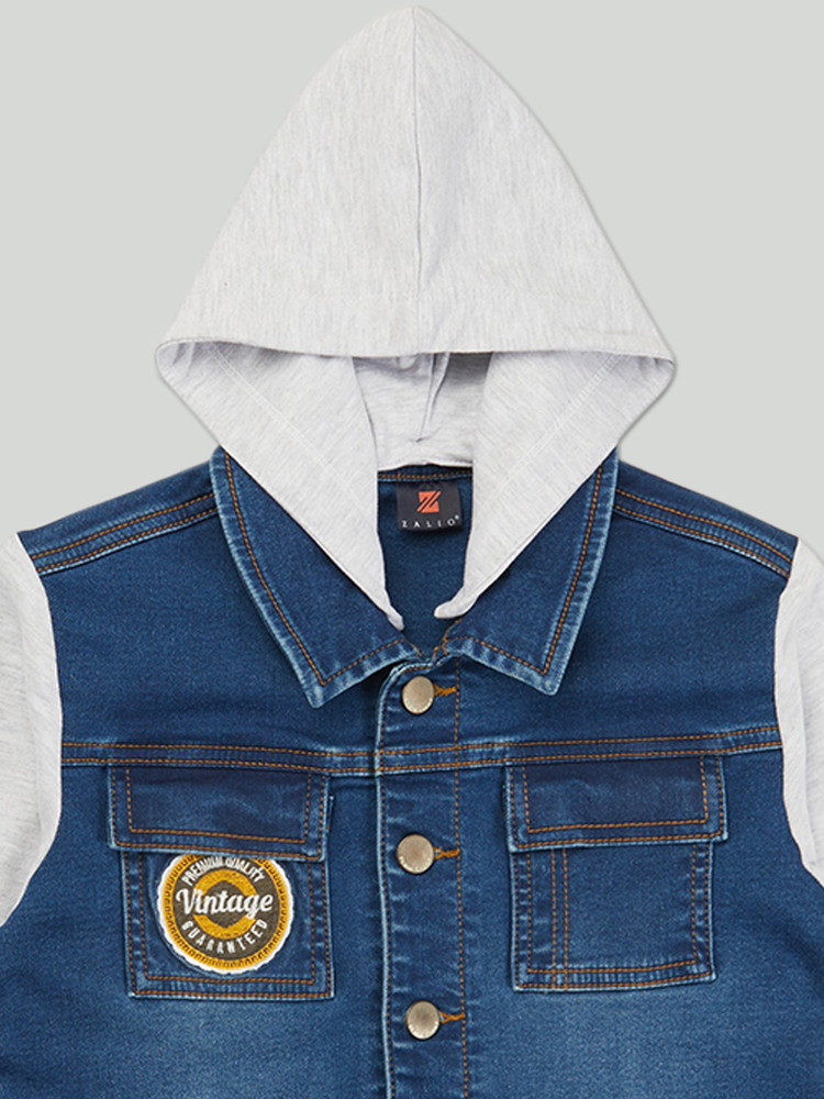 Zalio Full Sleeve Solid Boys Denim Jacket Buy Zalio Full Sleeve