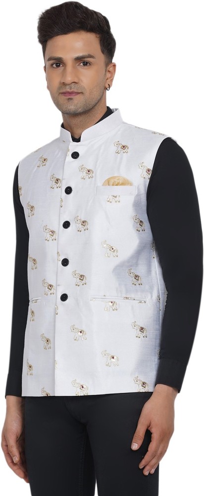 Elephant print hot sale nehru jacket