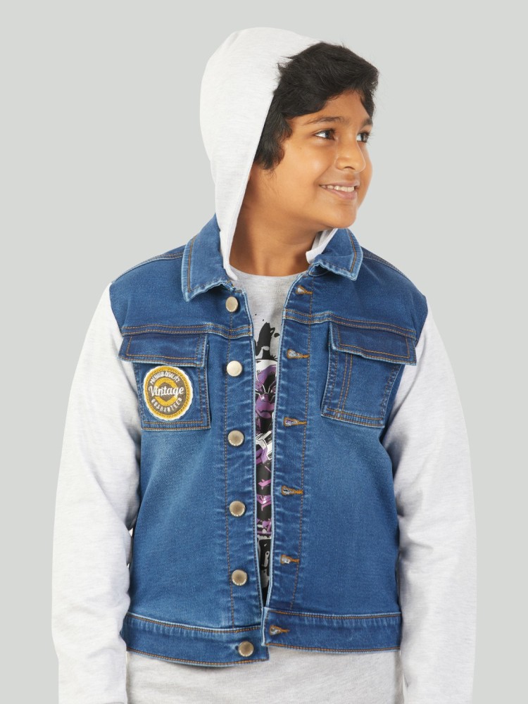 Boys denim best sale jacket with hood