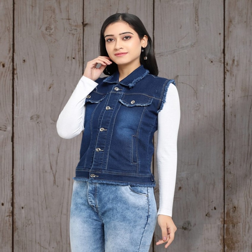 Half denim 2025 jacket for women