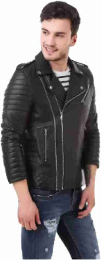 Black leather cheap jacket flipkart