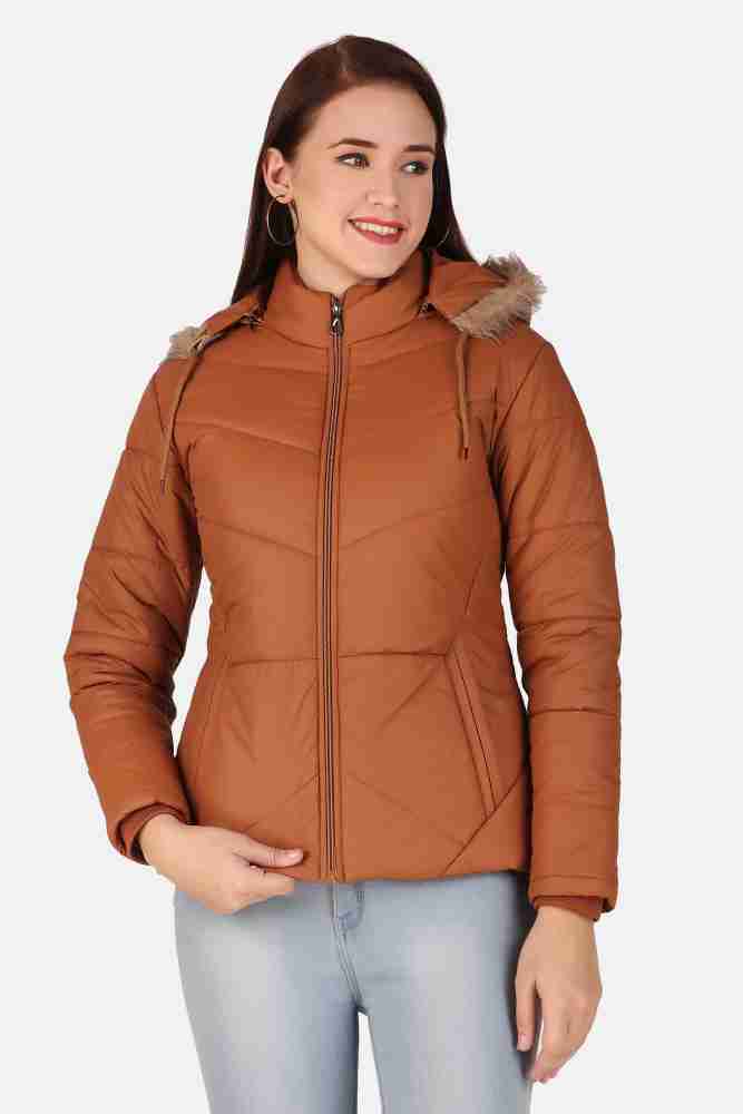 Buy Brazo Full Sleeve Solid Padded Women's Jacket (L, Beige) at
