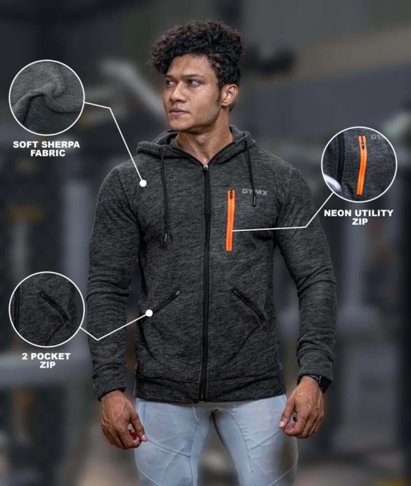 Gymx Full Sleeve Self Design Men Jacket - Buy Gymx Full Sleeve Self Design  Men Jacket Online at Best Prices in India