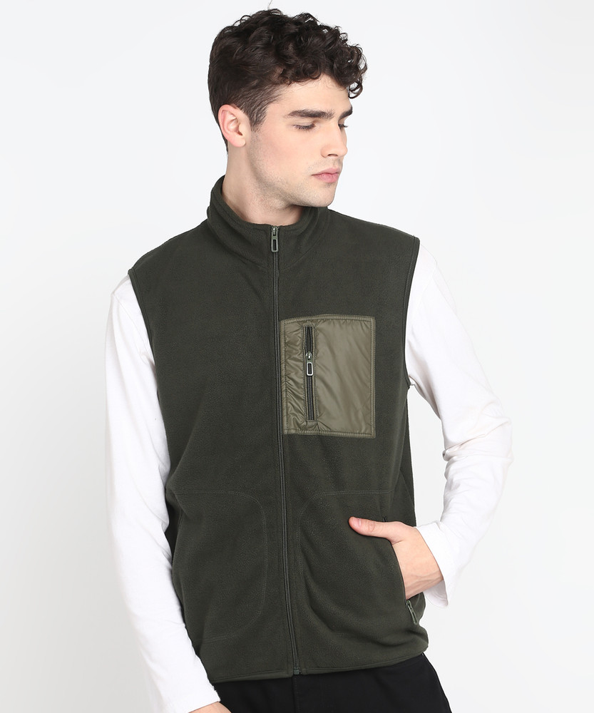 Sleeveless solid men's jacket outlet
