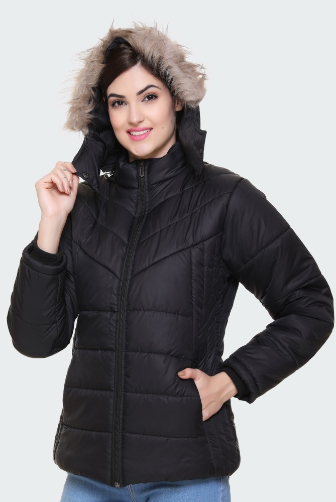 Buy XOHY Women Solid Jacket | Women's Quilted Jacket Full Sleeves Winter  Jacket Girls Winter Wear Jacket | Zipper Stylish Women Jacket - Black  Online