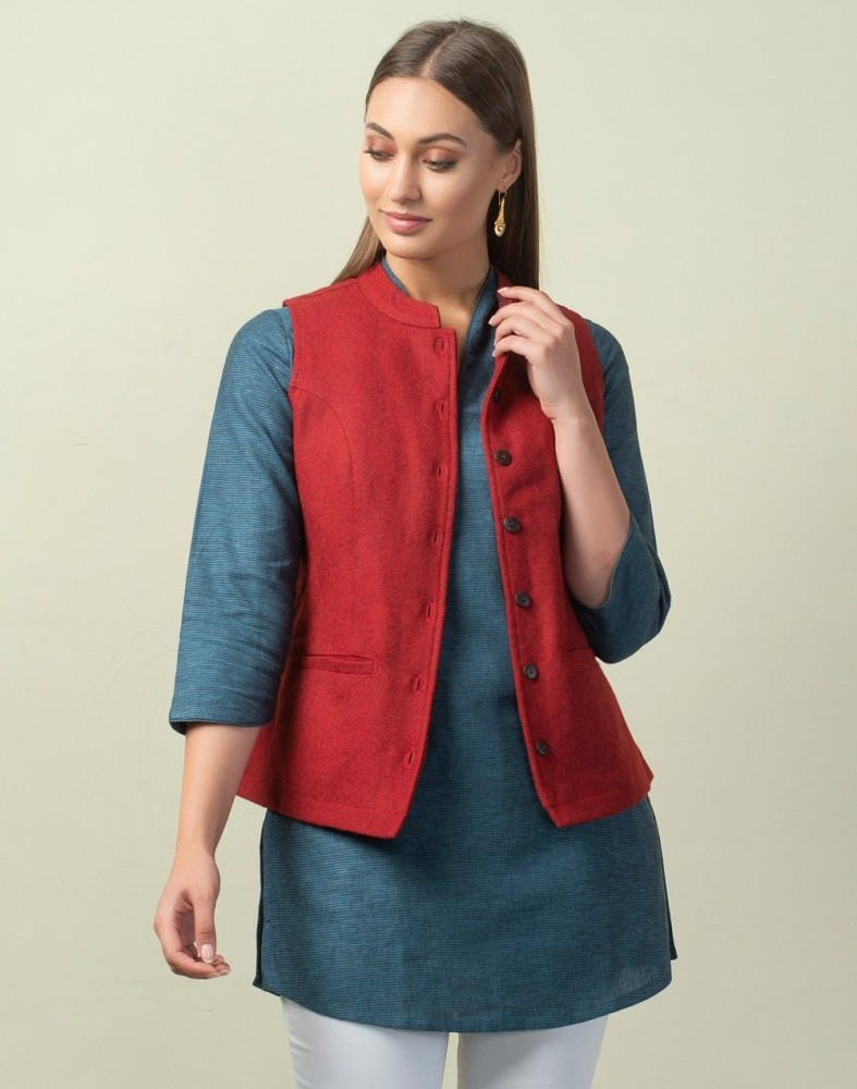 Fabindia Sleeveless Solid Women Jacket Buy Fabindia Sleeveless Solid Women Jacket Online at Best Prices in India Flipkart