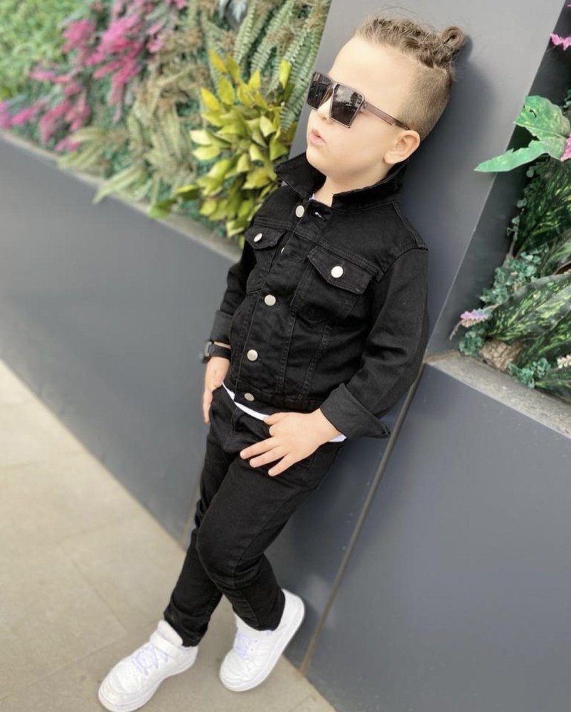 Baby boy denim outlet jacket with fur