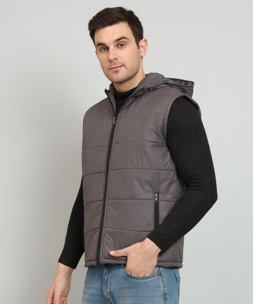 Grey best sale sleeveless jacket
