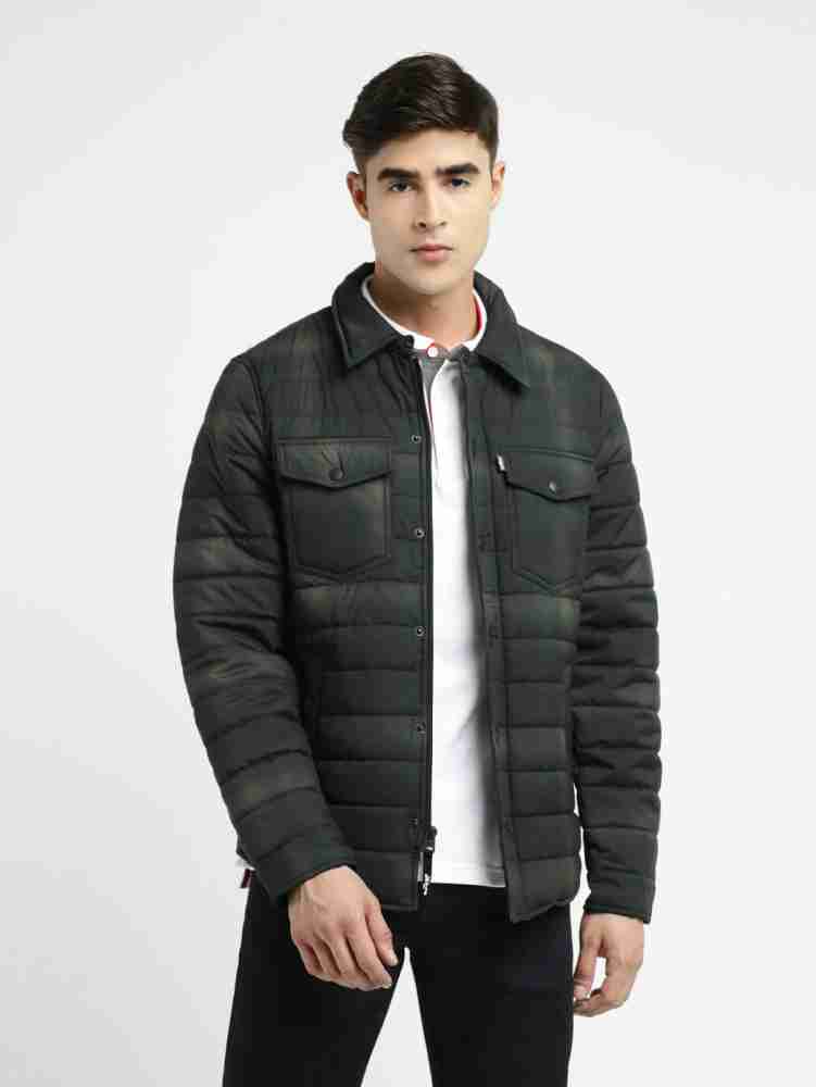 Mens checked padded on sale jacket