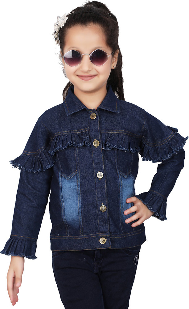 FAIZEE Full Sleeve Washed Girls Denim Jacket Buy FAIZEE Full