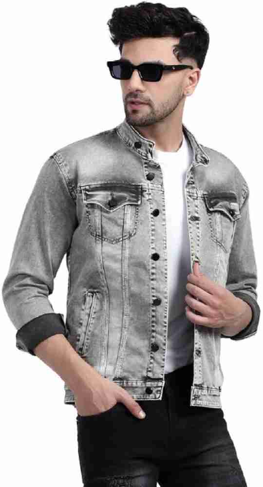 Denim jacket clearance no collar mens