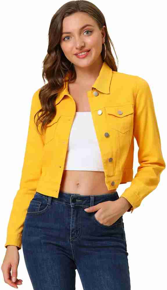 ladies yellow denim jacket