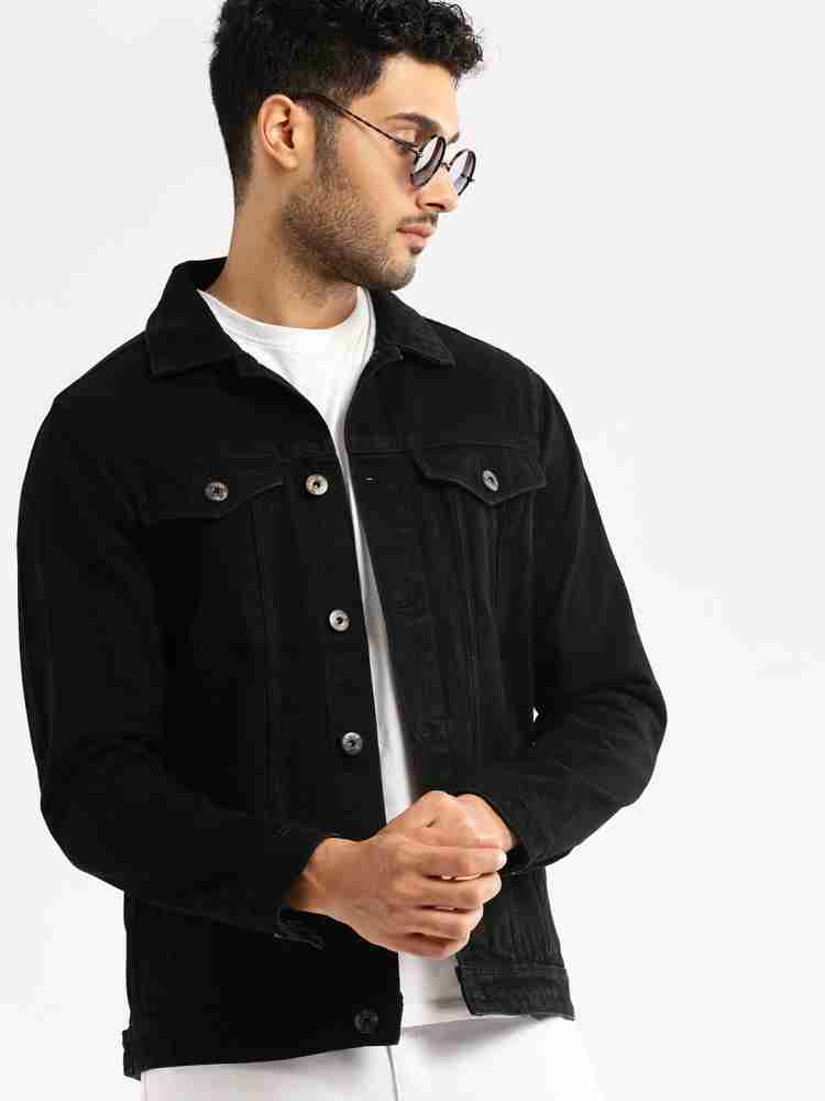 All black jean jacket mens hotsell