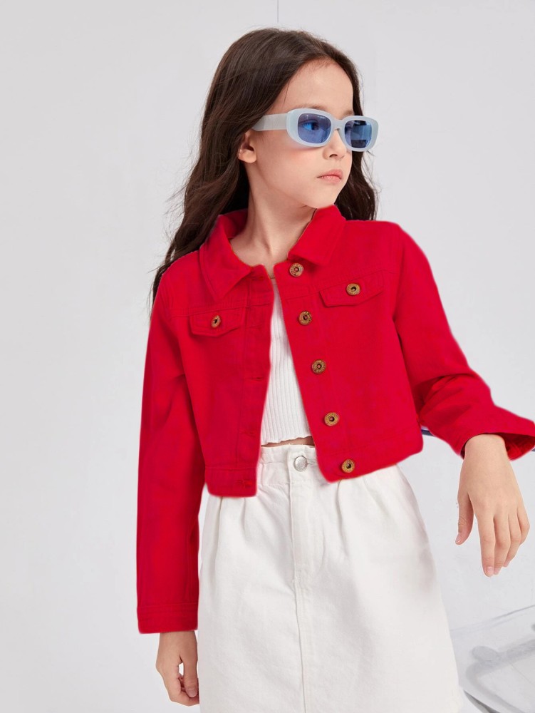 Girls red clearance denim jacket