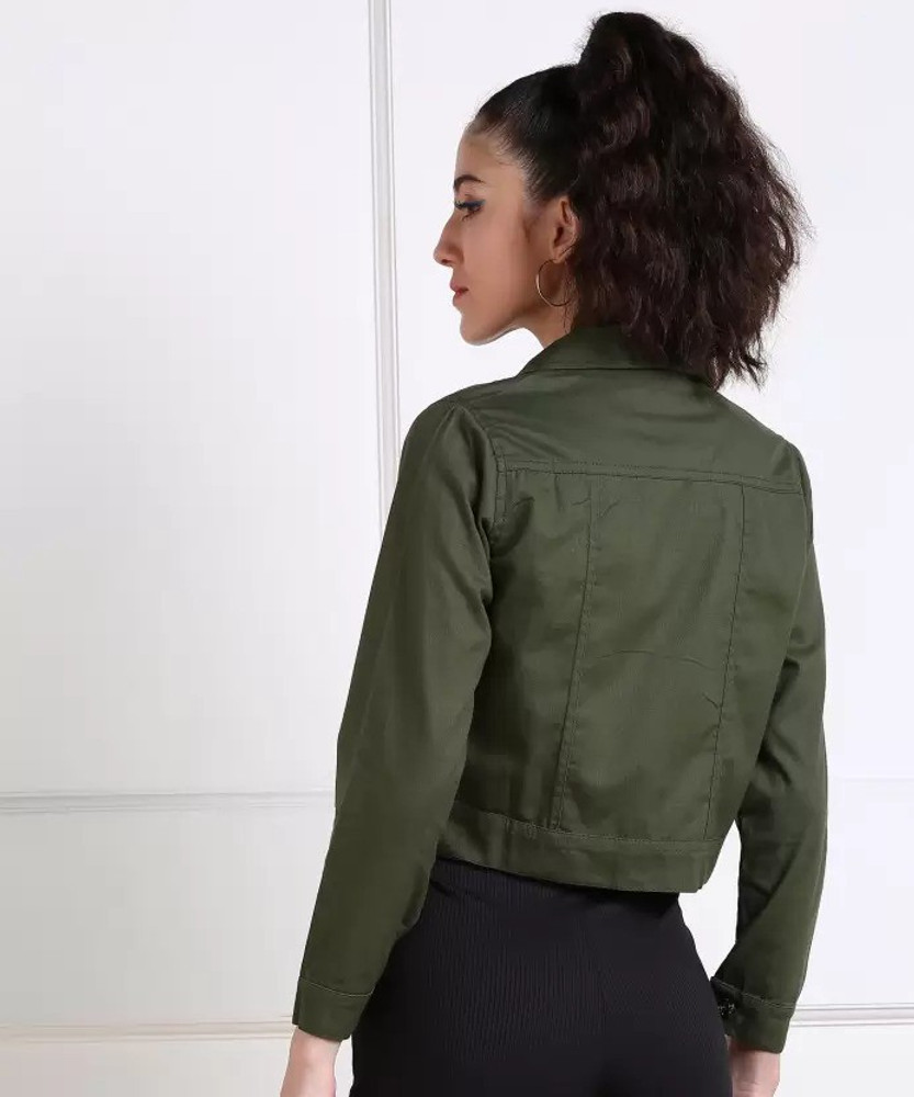 Discover 151+ ladies green denim jacket latest dedaotaonec