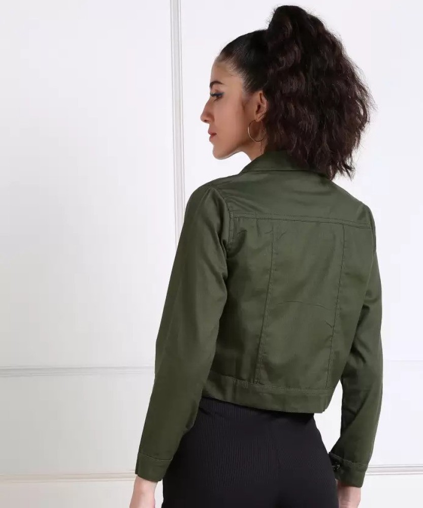 Olive green cheap jacket for girls