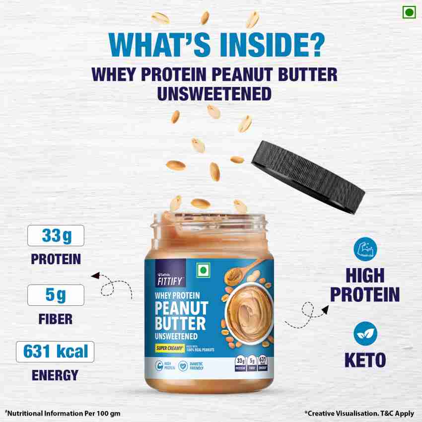 High Protein Peanut Butter with Whey Protein Concentrate, Creamy