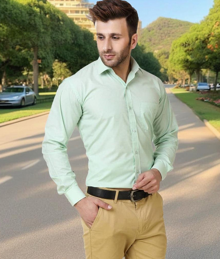 Koutons Men Solid Casual Green Shirt Buy Koutons Men Solid
