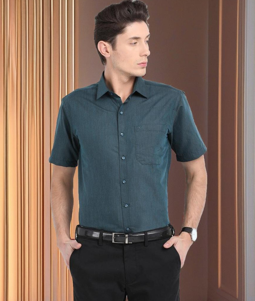 Pan America Men Solid Formal Green Shirt Buy Pan America Men