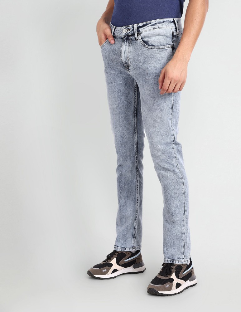 Flying machine tapered fit men blue jeans best sale