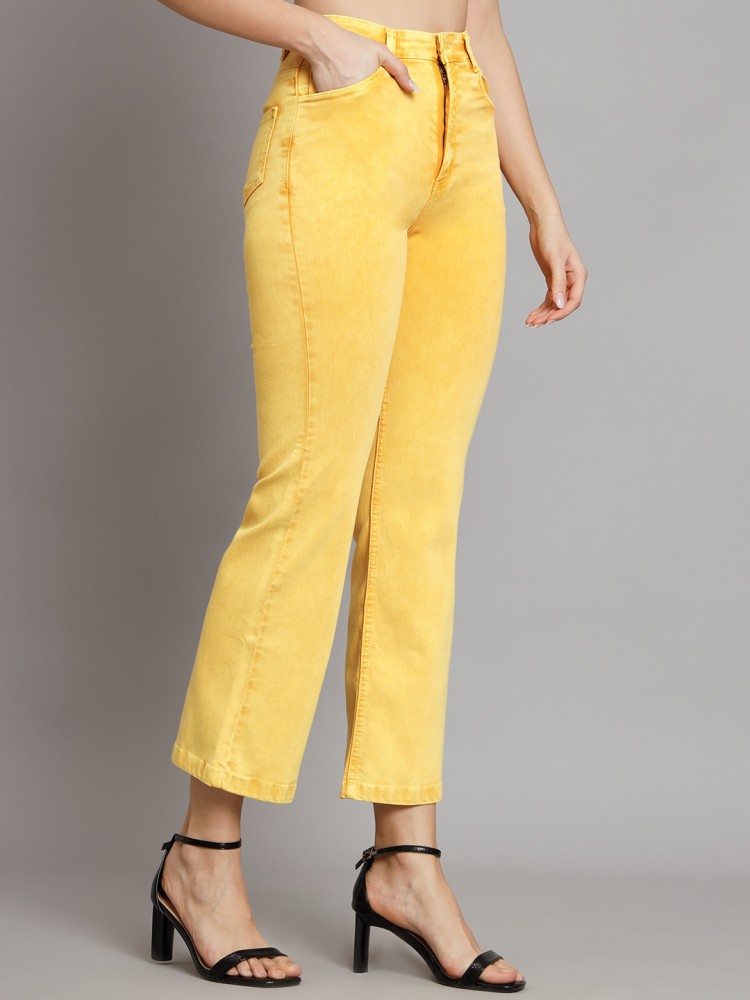 Yellow high best sale rise jeans