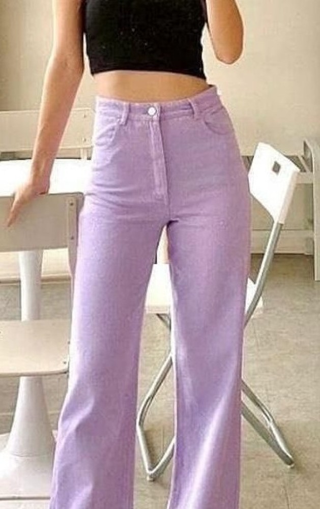 Women's High Waisted Flare Leggings with Ruched Waistband - A New Day™  Purple S