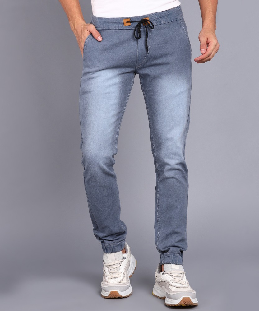 Mens denim jogger pants  blue P663  MODONE wholesale  Clothing For Men