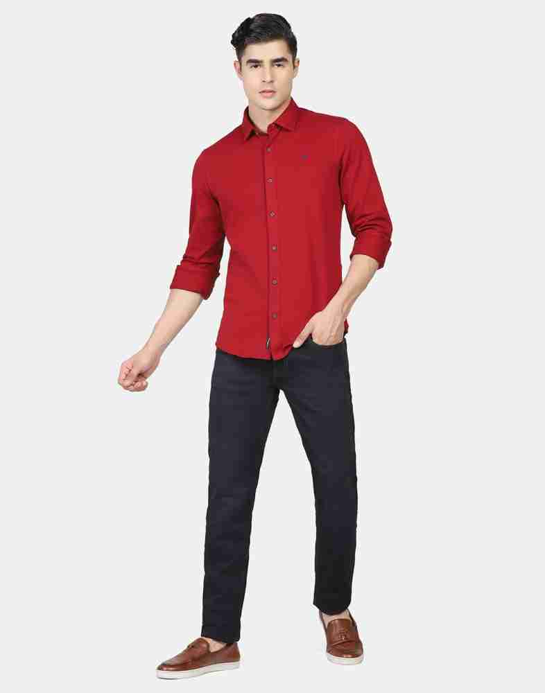 Blackberrys Men Solid Casual Red Shirt