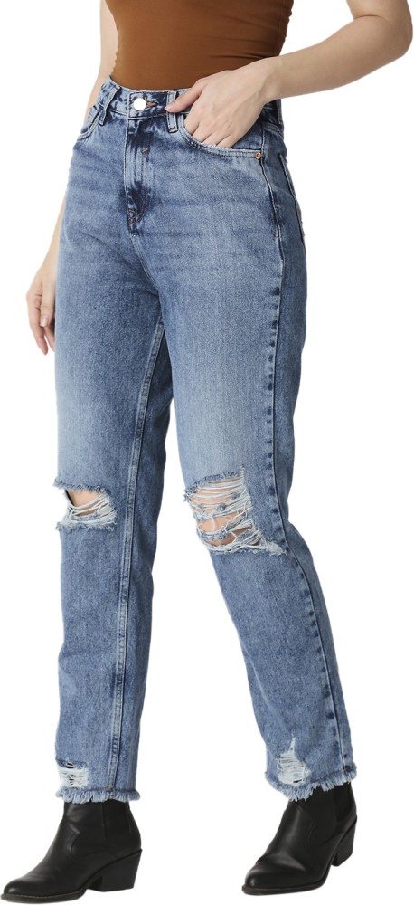 Light Blue High Rise Mom Fit Jeans