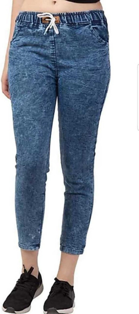 Denim joggers discount for girls