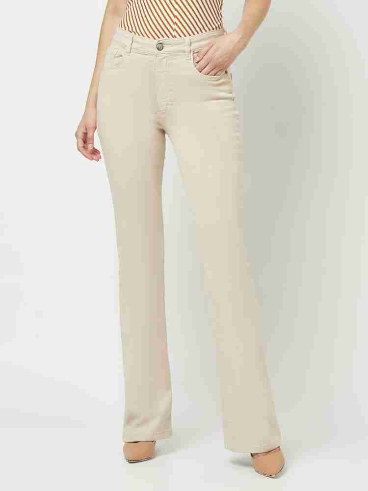 CRIMSOUNE CLUB Boot-Leg Women Beige Jeans - Buy CRIMSOUNE CLUB Boot-Leg  Women Beige Jeans Online at Best Prices in India