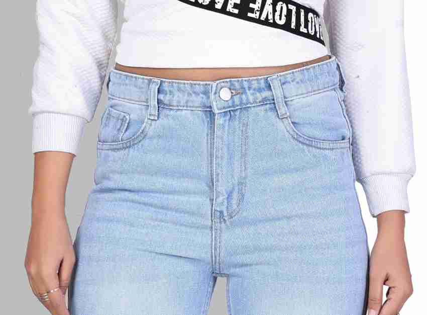 MSENTERPRISES Flared Women Light Blue Jeans - Buy MSENTERPRISES Flared  Women Light Blue Jeans Online at Best Prices in India