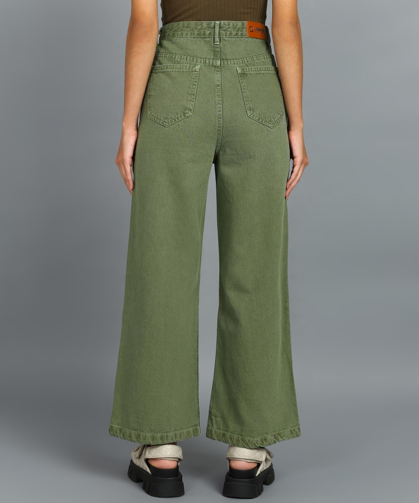 Urbano Fashion Flared Women Green Jeans - Buy Urbano Fashion