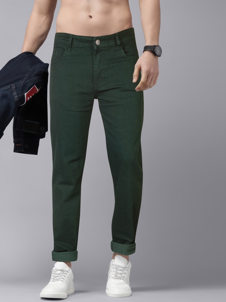 JUST BLACK Regular Men Dark Green Jeans - Buy JUST BLACK Regular