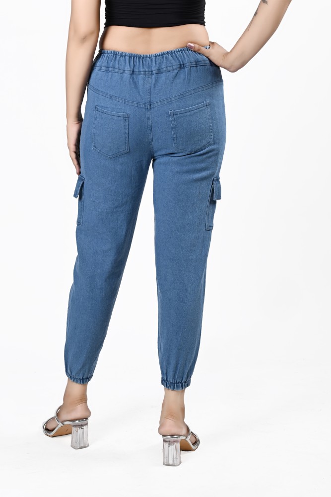 Buy Women Blue Street Wear Jogger Jeans Online At Best Price
