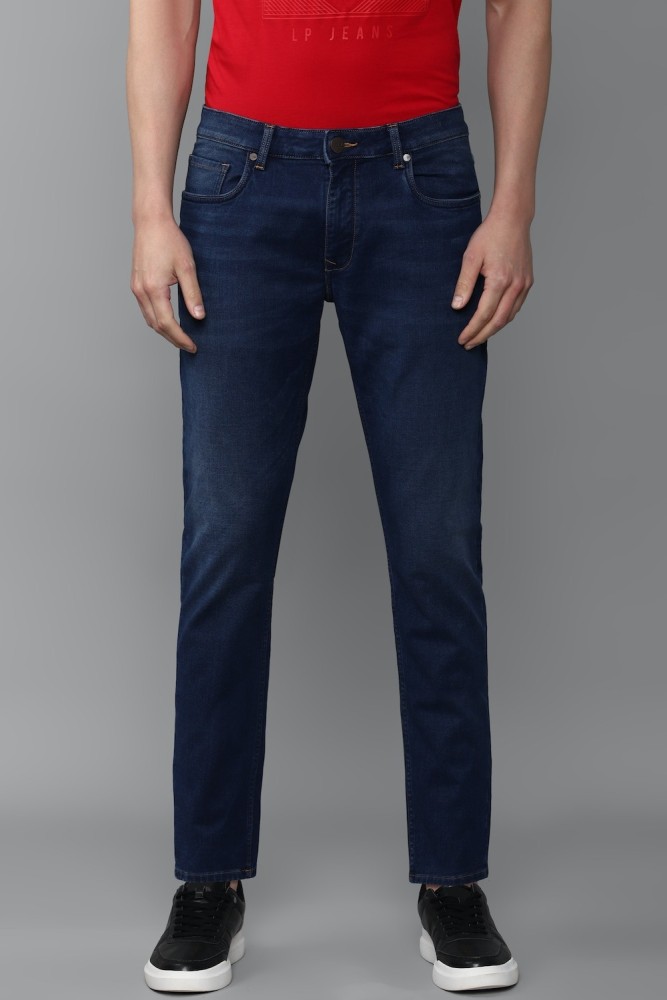 Louis Philippe Jeans Navy Cotton Slim Fit Jeans