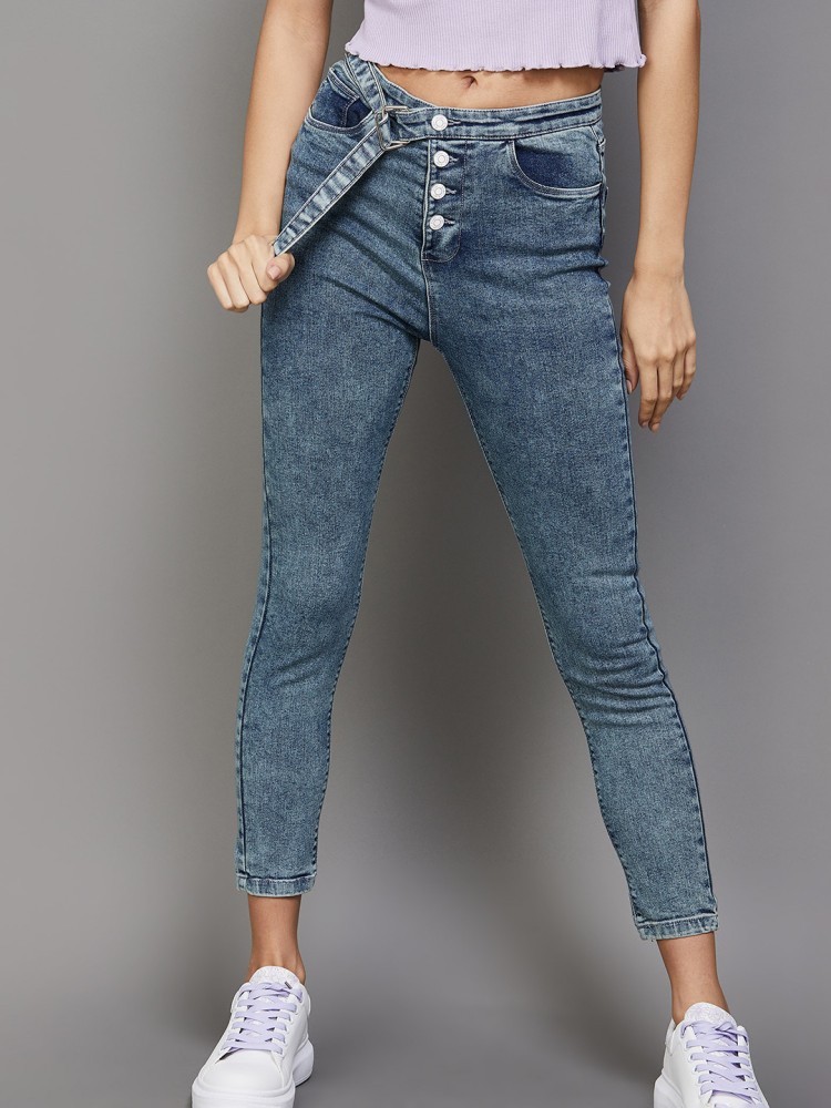 Wild Fable Solid Blue Jeans Size 8 - 40% off