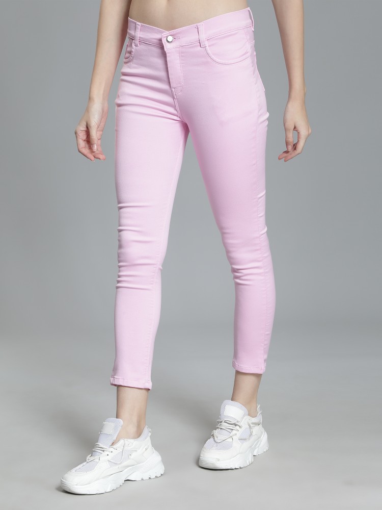 ASOS DESIGN Tall high waist trousers in skinny fit in pink | ASOS