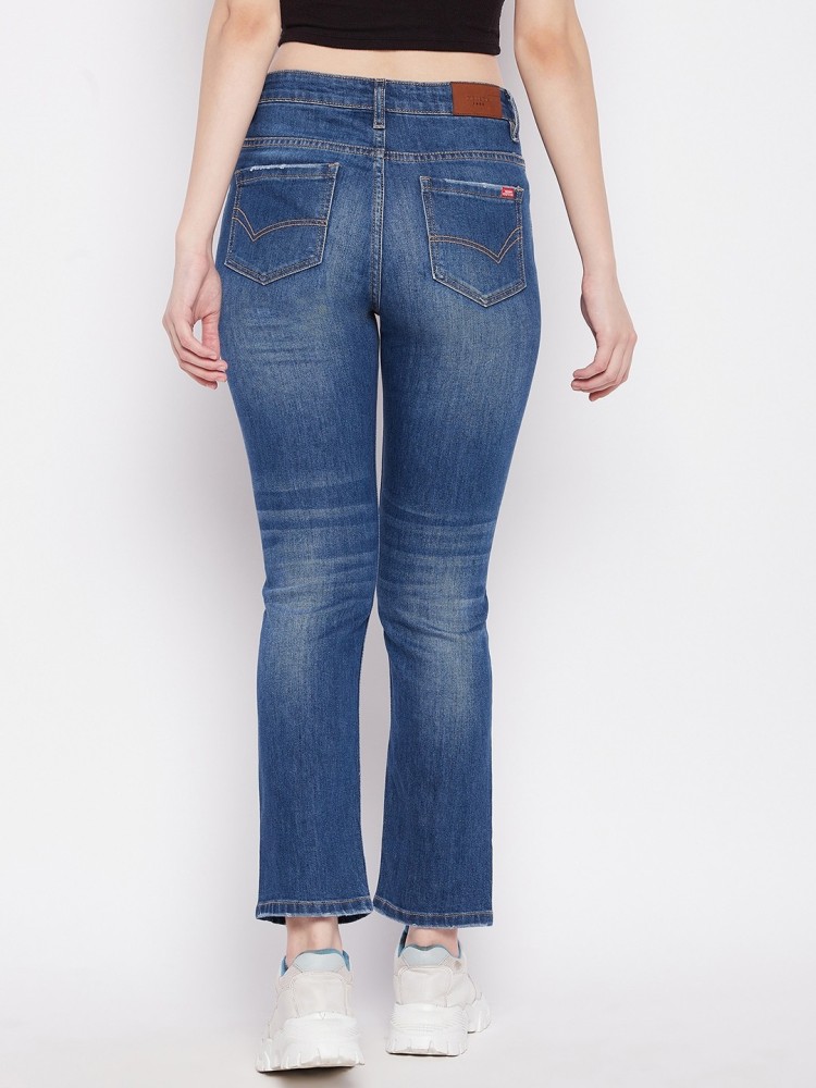 Maddie Mid Rise Bootcut Faded Jeans, Denim