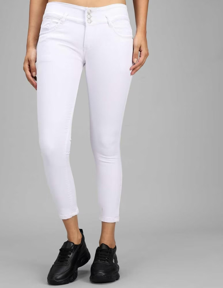 white jeans for ladies flipkart