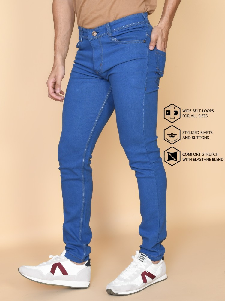 Buy LZard Men Light Blue Slim Clean Look Stretch Jeans Online at