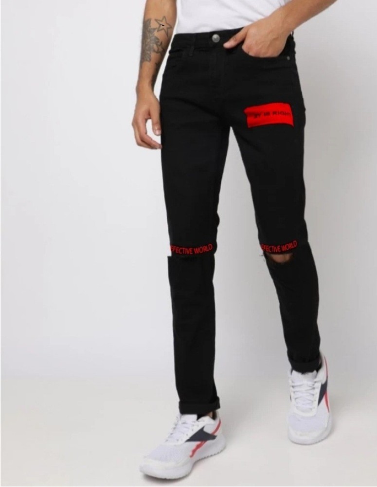 Black And Red Jeans