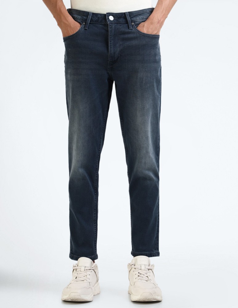 Flying machine tapered fit men blue jeans hotsell