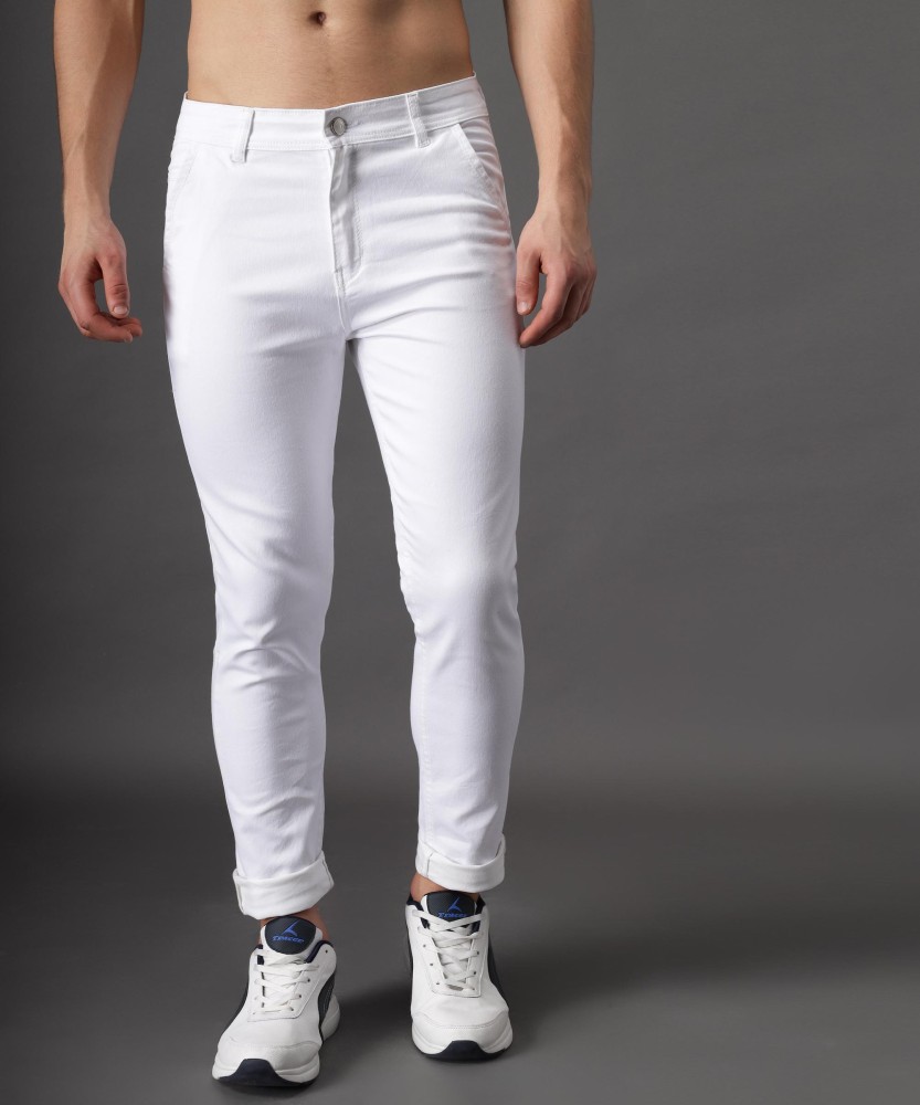 Comfort Fit Faded White Jeans For Men