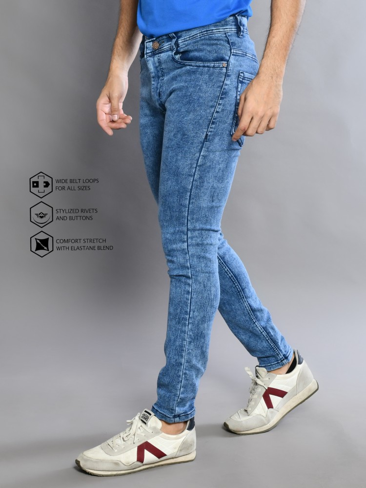 Buy LZard Men Light Blue Slim Clean Look Stretch Jeans Online at